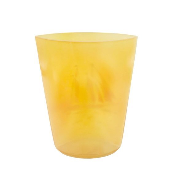 VTG Gold Sail Ship Glass Vase Satin Nautical Handpainted 10" Oval Eye MCM SIgned - Picture 7 of 12